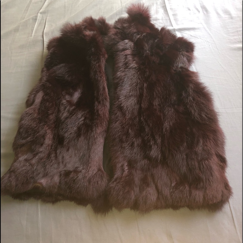 Burgundy Fur Vest